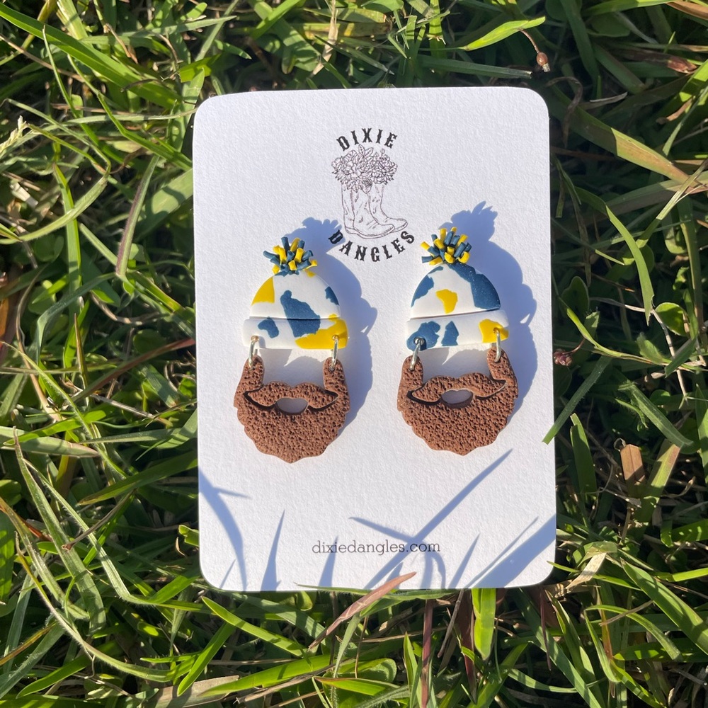 WVU Clay earrings